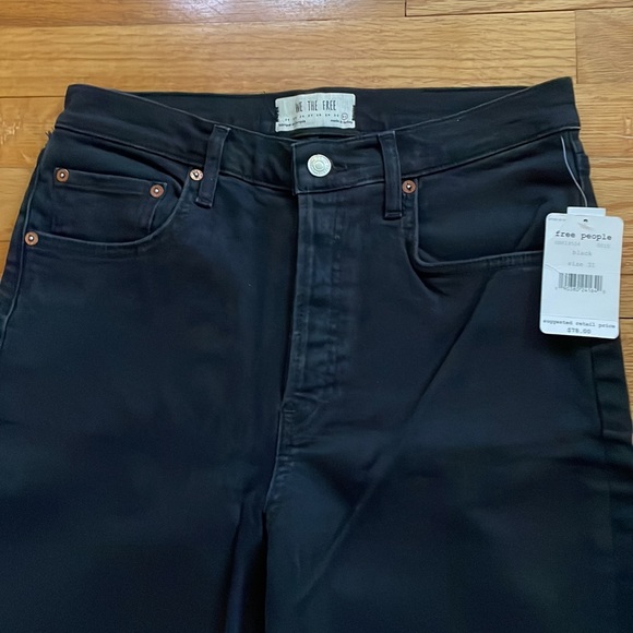 Free People Stella Black Hi Rise Skinny Jeans 31 B11 - Picture 2 of 10